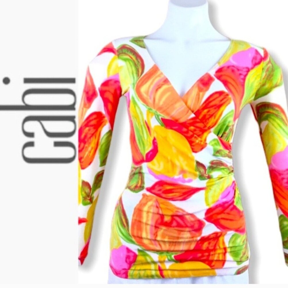 CAbi Faux Wrap Tulip Top #579